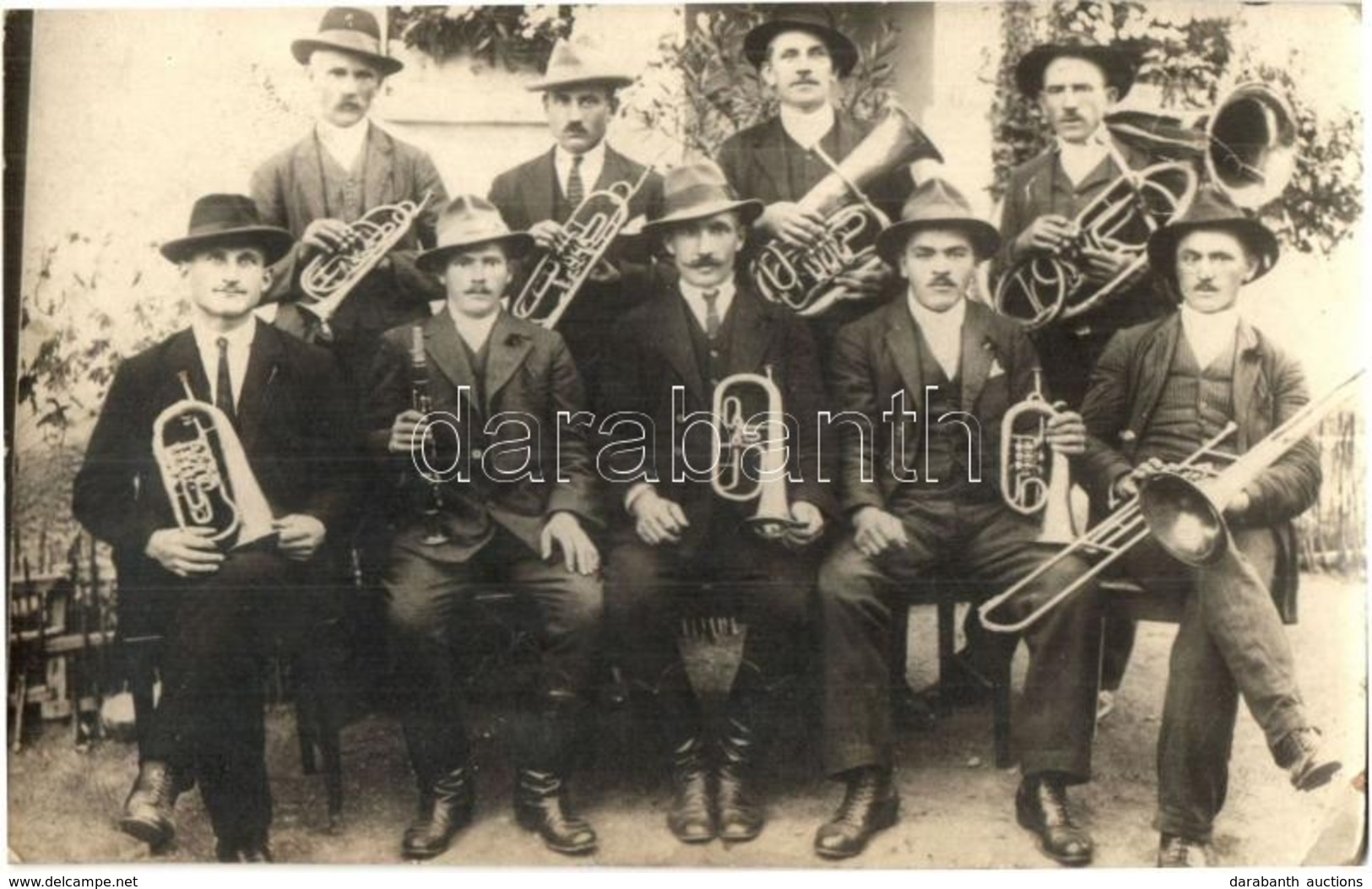 * T2/T3 1927 Köpec, Capeni (Barót, Baraolt); Köpeci Zenekar, Muzsikusok Fúvós Hangszerekkel / Musicians With Wind Instru - Sin Clasificación