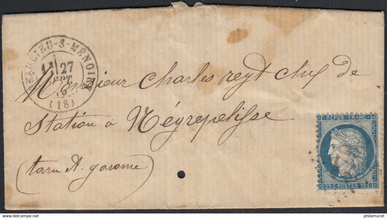 1855/1875 - lot de 18 lettres avec Napoléon non-dentelé et Cérès