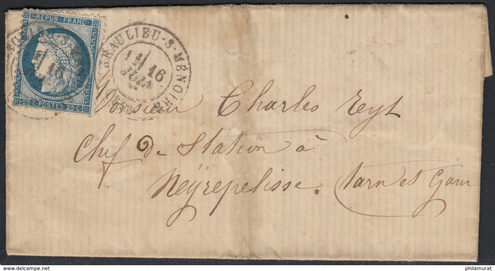 1855/1875 - lot de 18 lettres avec Napoléon non-dentelé et Cérès