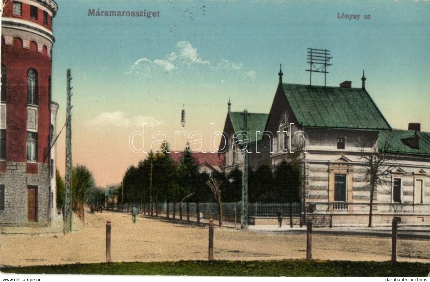 T2/T3 1916 Máramarossziget, Sighetu Marmatiei; Lónyai út A Vasútállomás Felé. Kiadja Benkő Miklós No. 1404. / Street Vie - Sin Clasificación