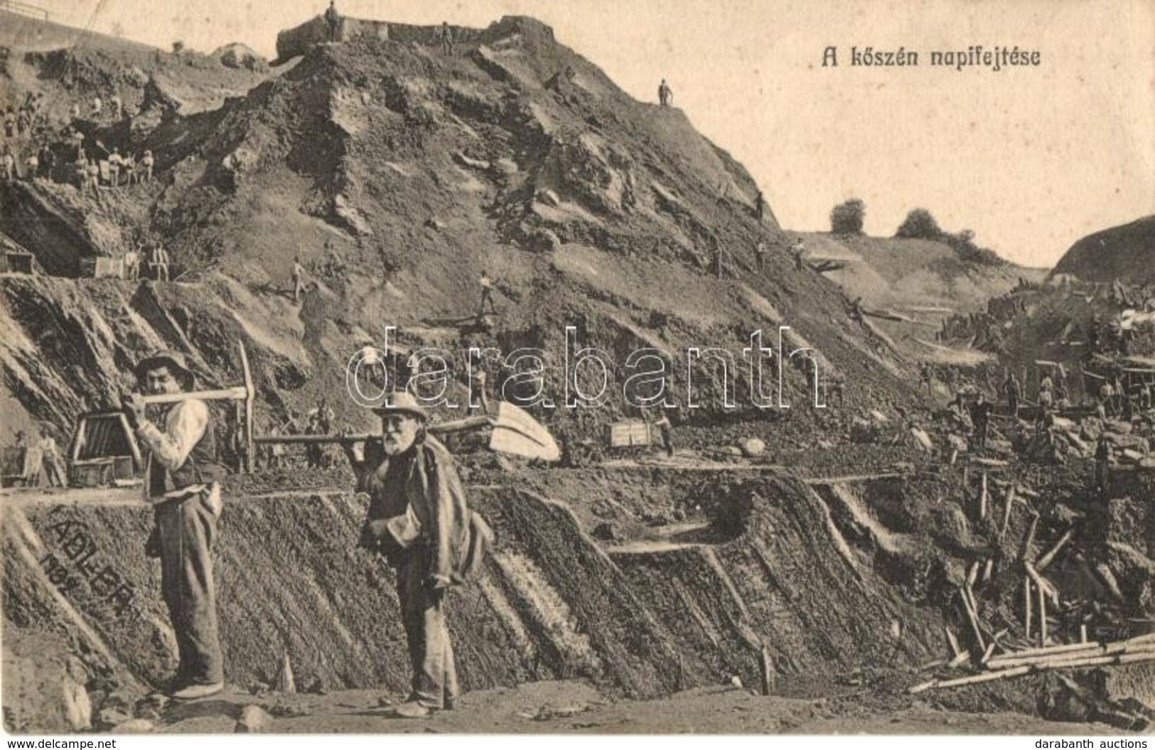 * T3 Petrozsény, Petrosani; Kőszén Napi Fejtése. 1932 Adler Fényirda Szászváros 1910. / Coal Mine, Coal Extraction (szak - Sin Clasificación
