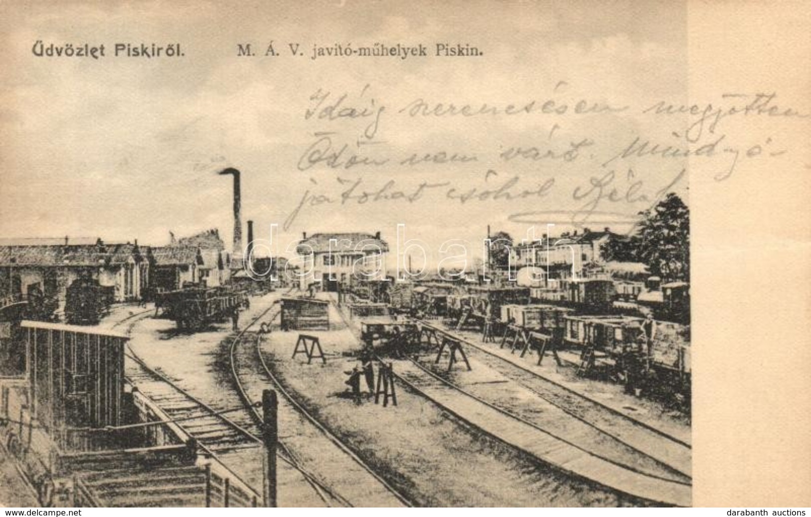 T2 1908 Piski, Simeria; MÁV Vasúti Javítóműhely. Gyulai József Kiadása / Repair Workshop Of The Hungarian State Railways - Sin Clasificación