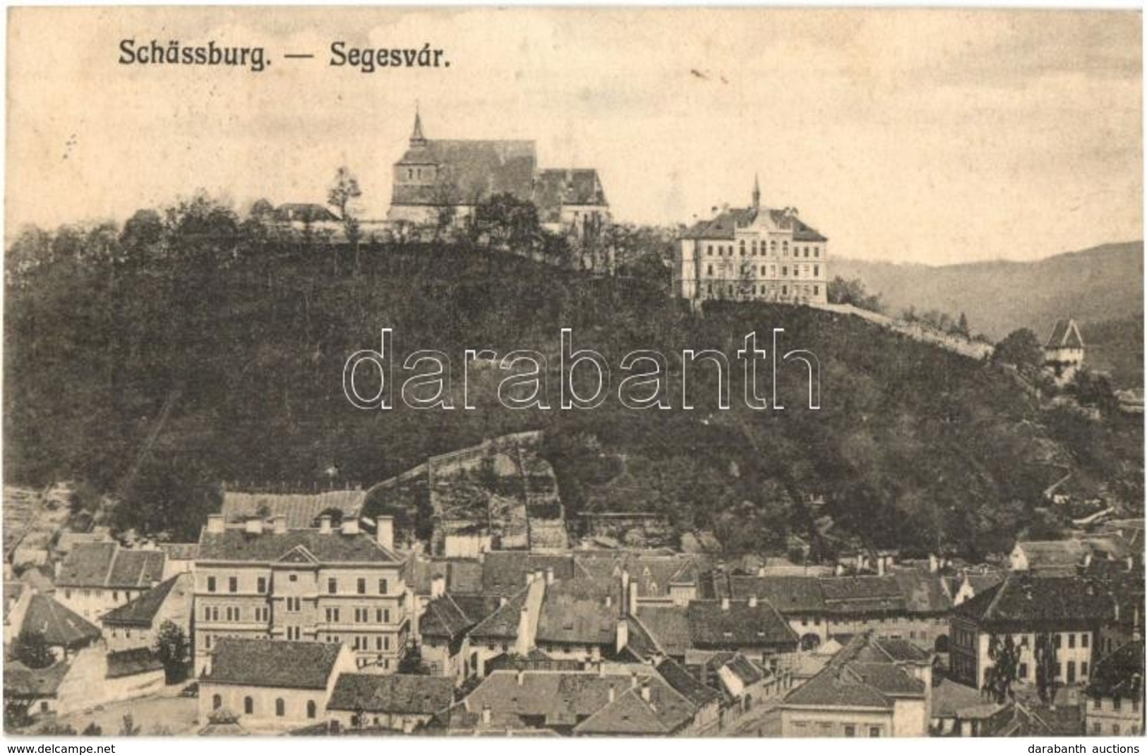 T2/T3 1908 Segesvár, Schässburg, Sighisoara; Evangélikus Templom és Gimnázium / Bergkirche / Church And Grammar School - Sin Clasificación