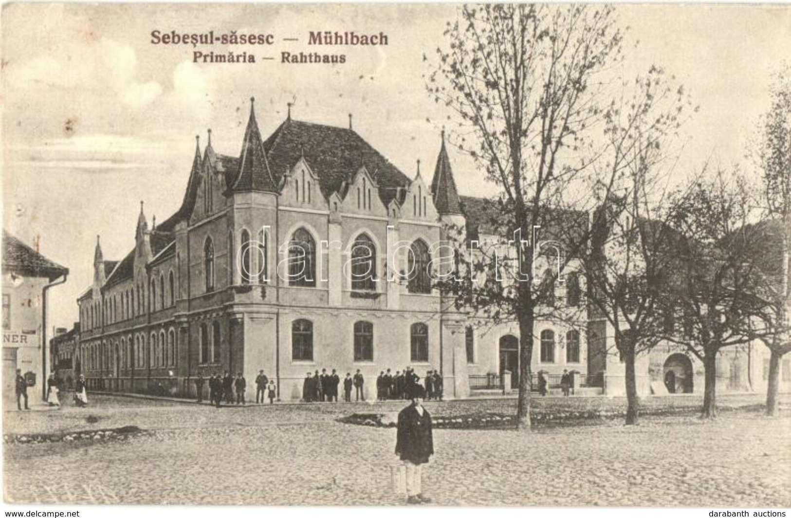 T4 Szászsebes, Mühlbach, Sebesul Sasesc, Sebes; Primaria / Rathaus / Városháza. Kiadja Erich Hutter / Town Hall (lyukak  - Sin Clasificación