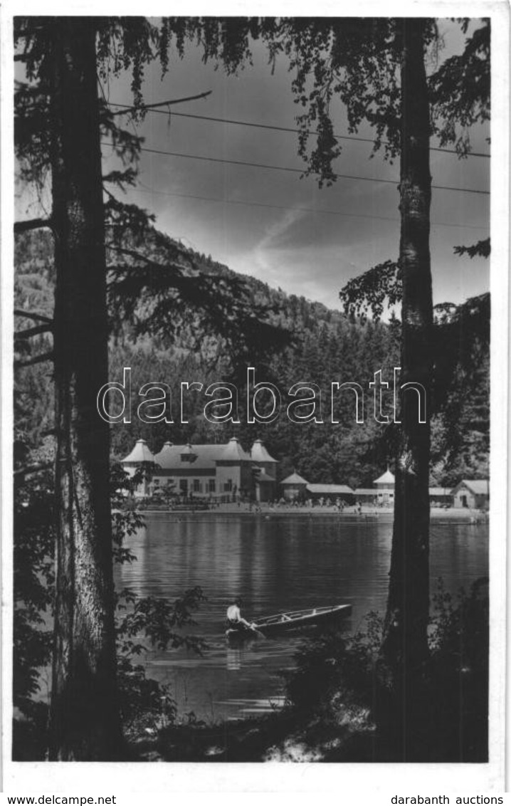 T2 Tusnádfürdő, Baile Tusnad; Csukás Tó, Strand, Fürdőzők, Csónak. Andory Aladics Zoltán Felvétele / Lake, Bathing Peopl - Sin Clasificación