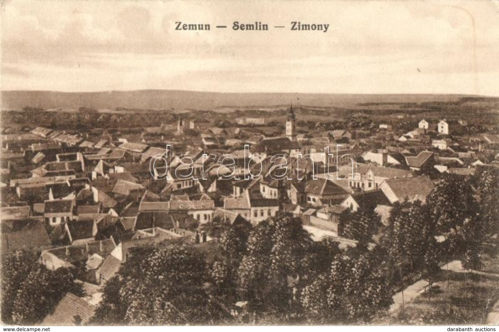 T2/T3 1915 Zimony, Semlin, Zemun; Látkép / General View + Cens Censor No. 5. Zensurkommission In Petrovaradin (EK) - Sin Clasificación