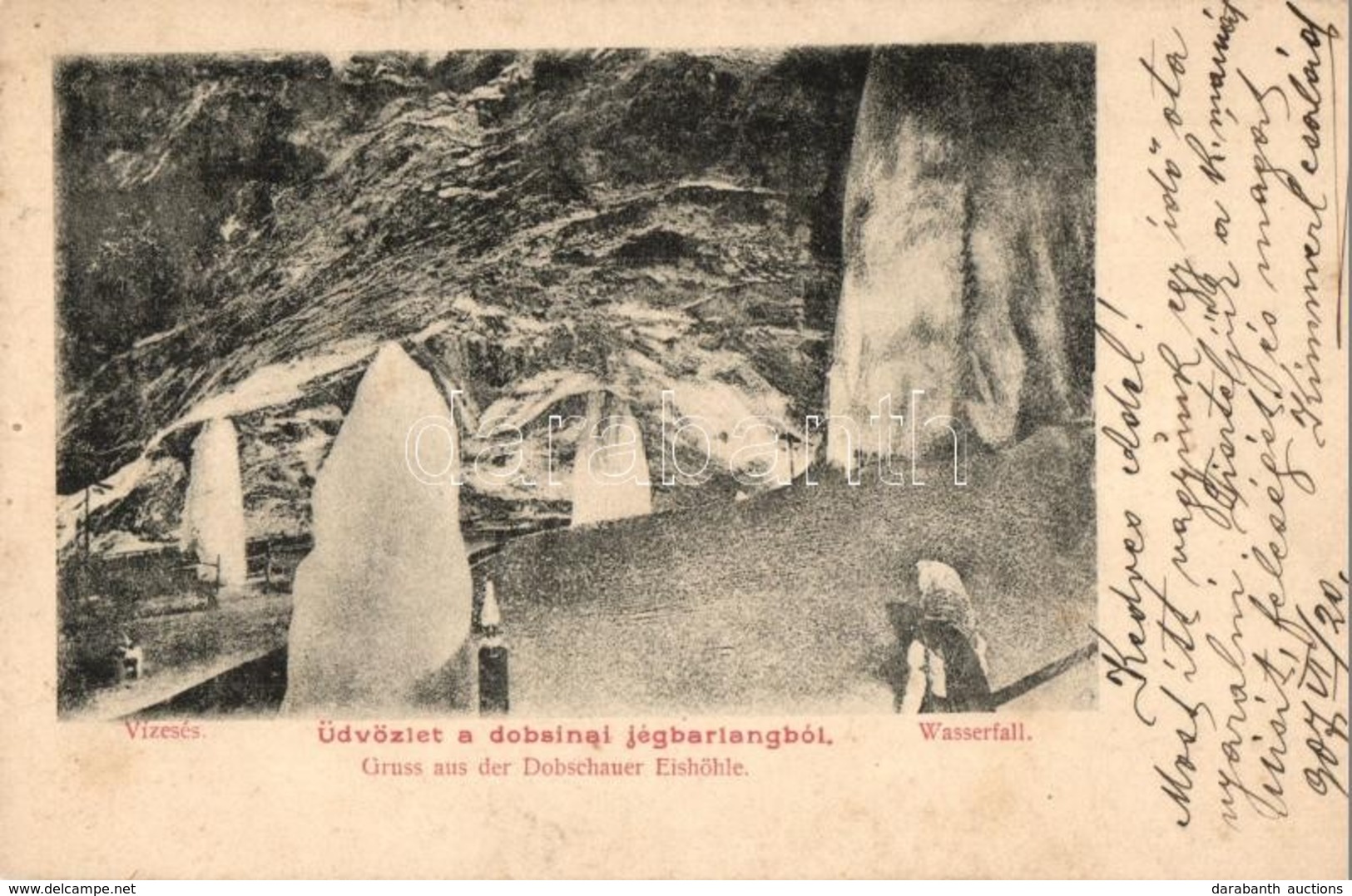 T2 1907 Dobsina, Jégbarlang, Vízesés, Belső / Eishöhle / Ice Cave Interior, Waterfall - Non Classés