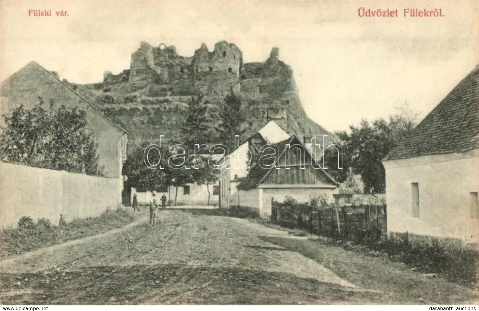 ** T2/T3 Fülek, Filakovo; Füleki Vár, Utcakép. Kiadja Krämer Jeremiás / Filakovsky Hrad / Castle, Street View (fl) - Non Classés