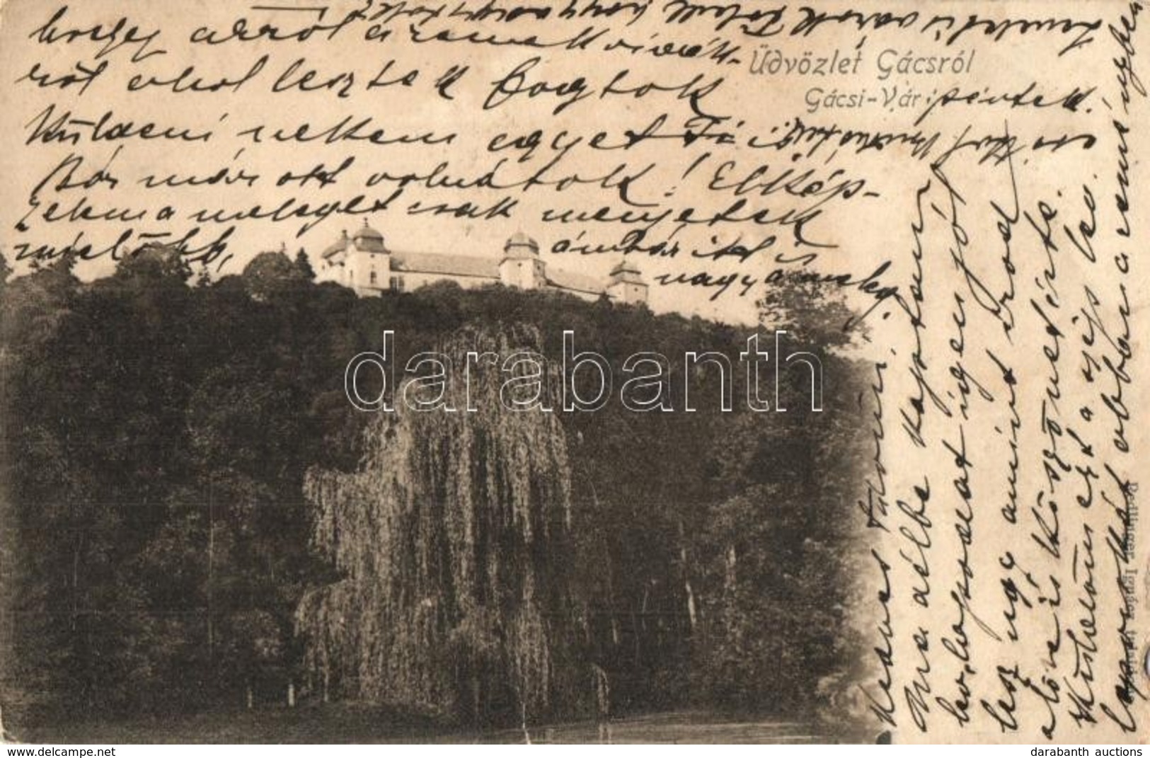 T4 1905 Gács, Halic; Halicsky Zámok / Vár, Várkastély. Kiadja Redlinger Ignác / Castle (b) - Non Classés