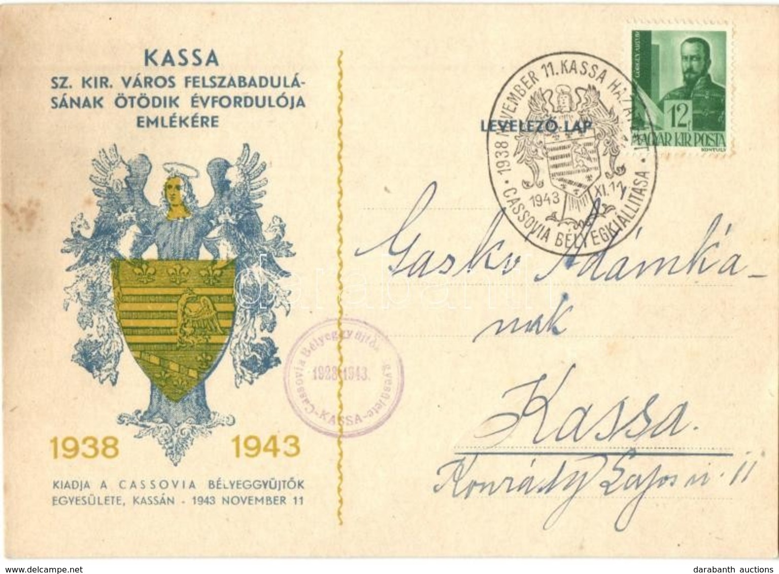 T2/T3 1938-1943 Kassa, Kosice; Kassa Sz. Kir. Város Felszabadulásának ötödik évfordulója Emlékére. Kiadja A Cassovia Bél - Non Classificati