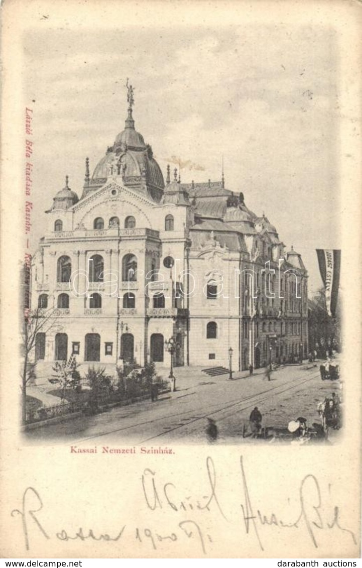 T2 1900 Kassa, Kosice; Nemzeti Színház Jogász Estély Zászlóval. Kemény Felvétele / Theatre With Flag - Non Classés