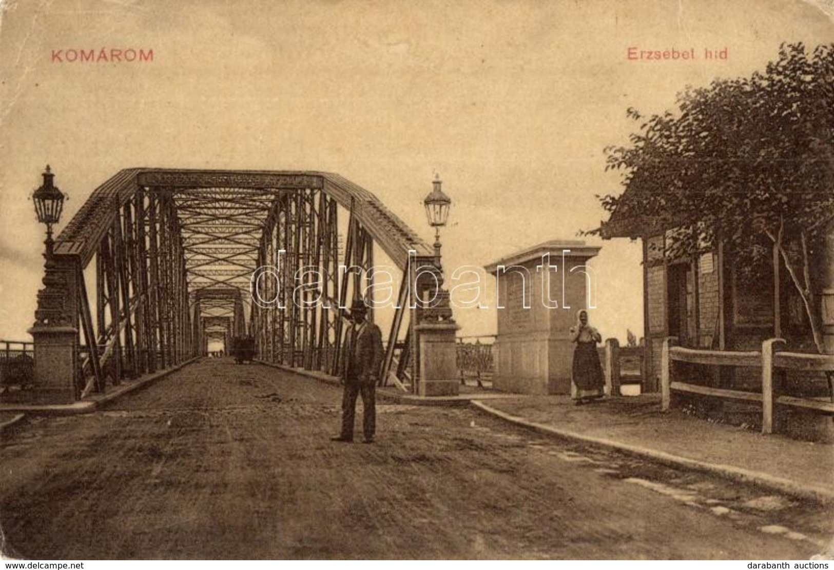 * T2/T3 Komárom, Komárno; Erzsébet Híd. L. H. Pannonia 1909 1/10. / Danube Bridge (EB) - Non Classés