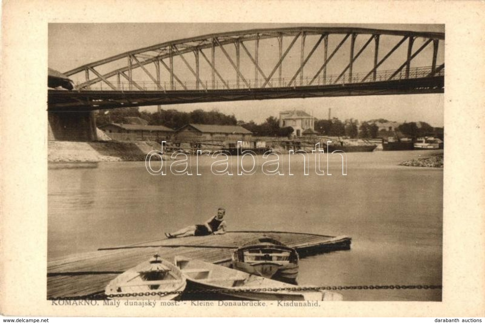 ** T2/T3 Komárom, Komárno; Maly Dunajsky Most / Kleine Donabrücke / Kis Duna Híd, Csónakok / Danube Bridge, Rowing Boats - Non Classés