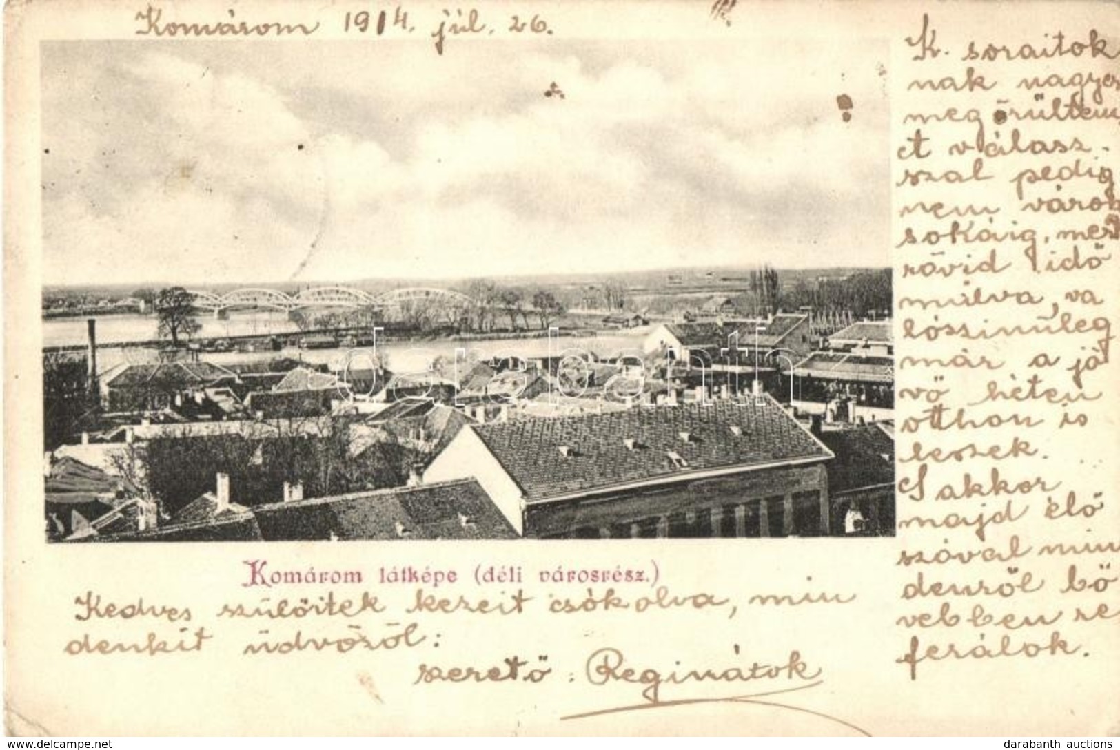 T2/T3 1904 Komárom, Komárno; Látkép, Déli Városrész, Híd. E. D. K. 28. / General View, Bridge (EK) - Non Classés