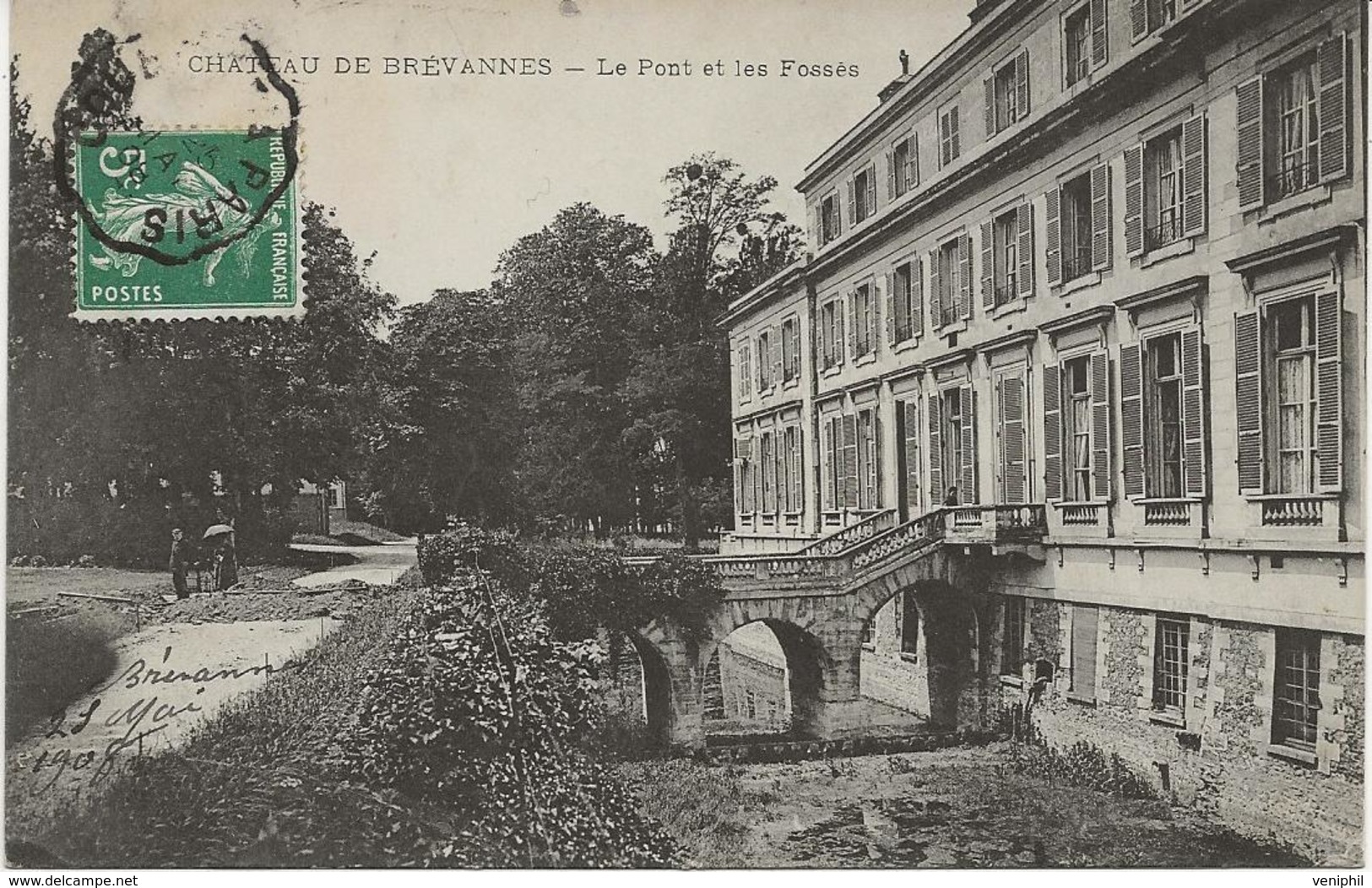 VAL DE MARNE - CHATEAU DE BREVANNES - LE PONT ET LES FOSSES  1908 - Limeil Brevannes