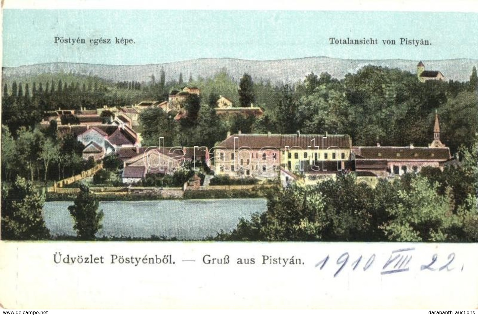 T2 1910 Pöstyén, Pistyan, Piestany; Látkép / General View / Totalansicht - Unclassified