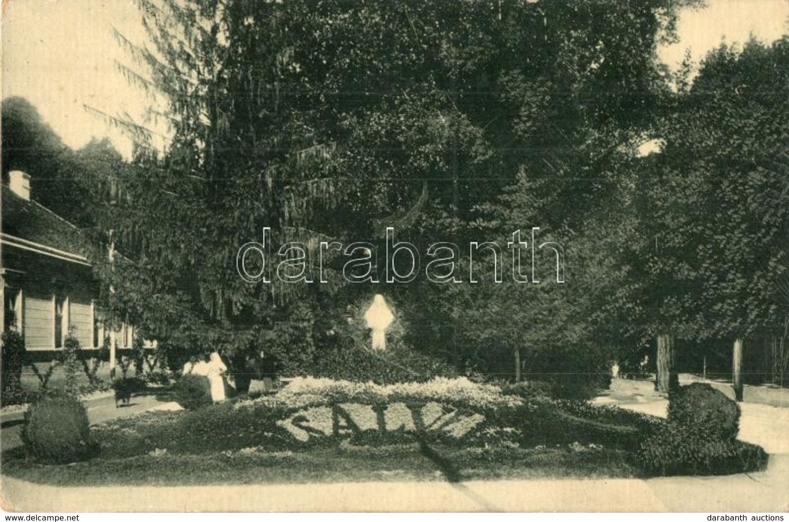 T2/T3 1909 Pöstyén, Pistyan, Piestany; A Park Főbejárója, Erzsébet Királyné Szobor. W. L. Bp. 5750. / Haupteingang Des P - Sin Clasificación