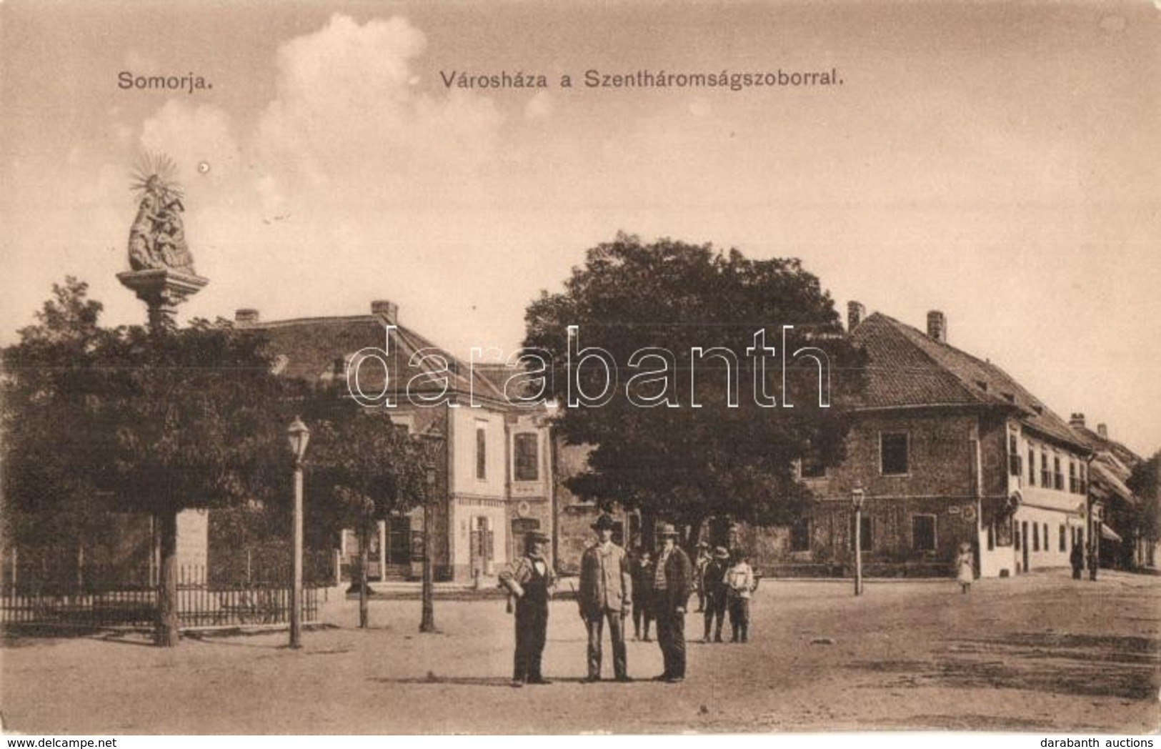 T2 Somorja, Samorín; Városháza, Szentháromság-szobor. Karsay és Németh Kiadása / Town Hall, Trinity Statue - Sin Clasificación