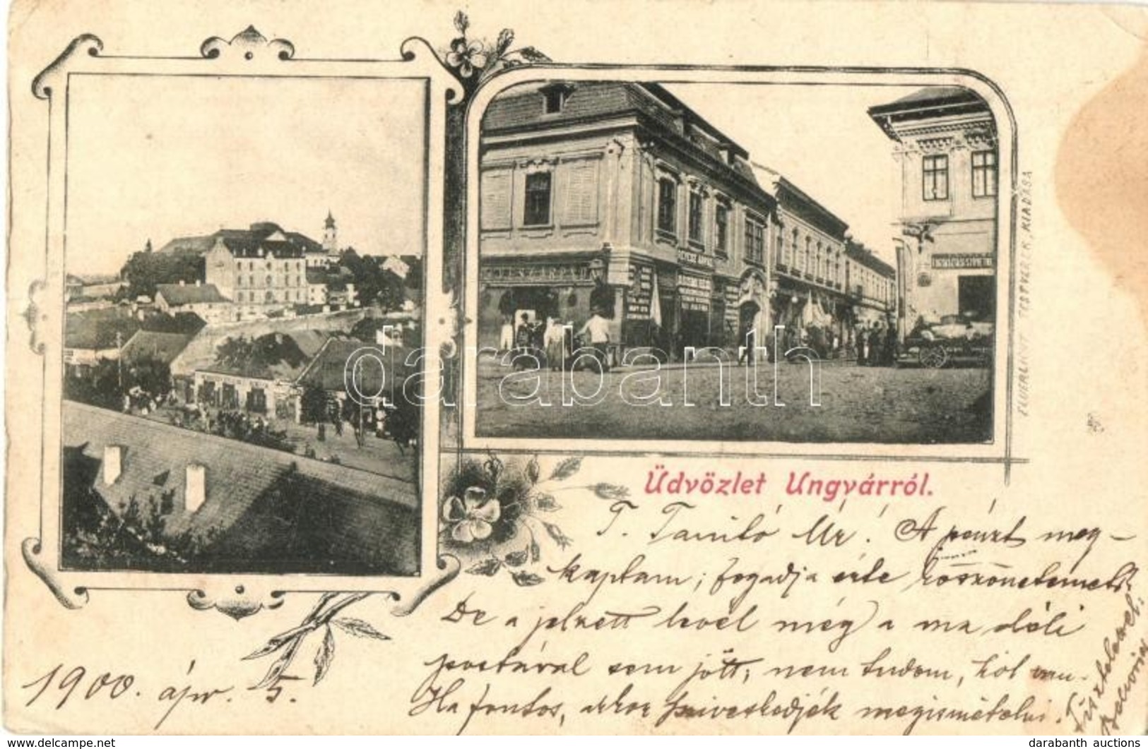 T2/T3 1900 Ungvár, Uzshorod, Uzhorod; Weinberger Bertalan, Vágner, Révész Árpád üzlete, Fogyasztási Szövetkezet, Utcakép - Non Classés