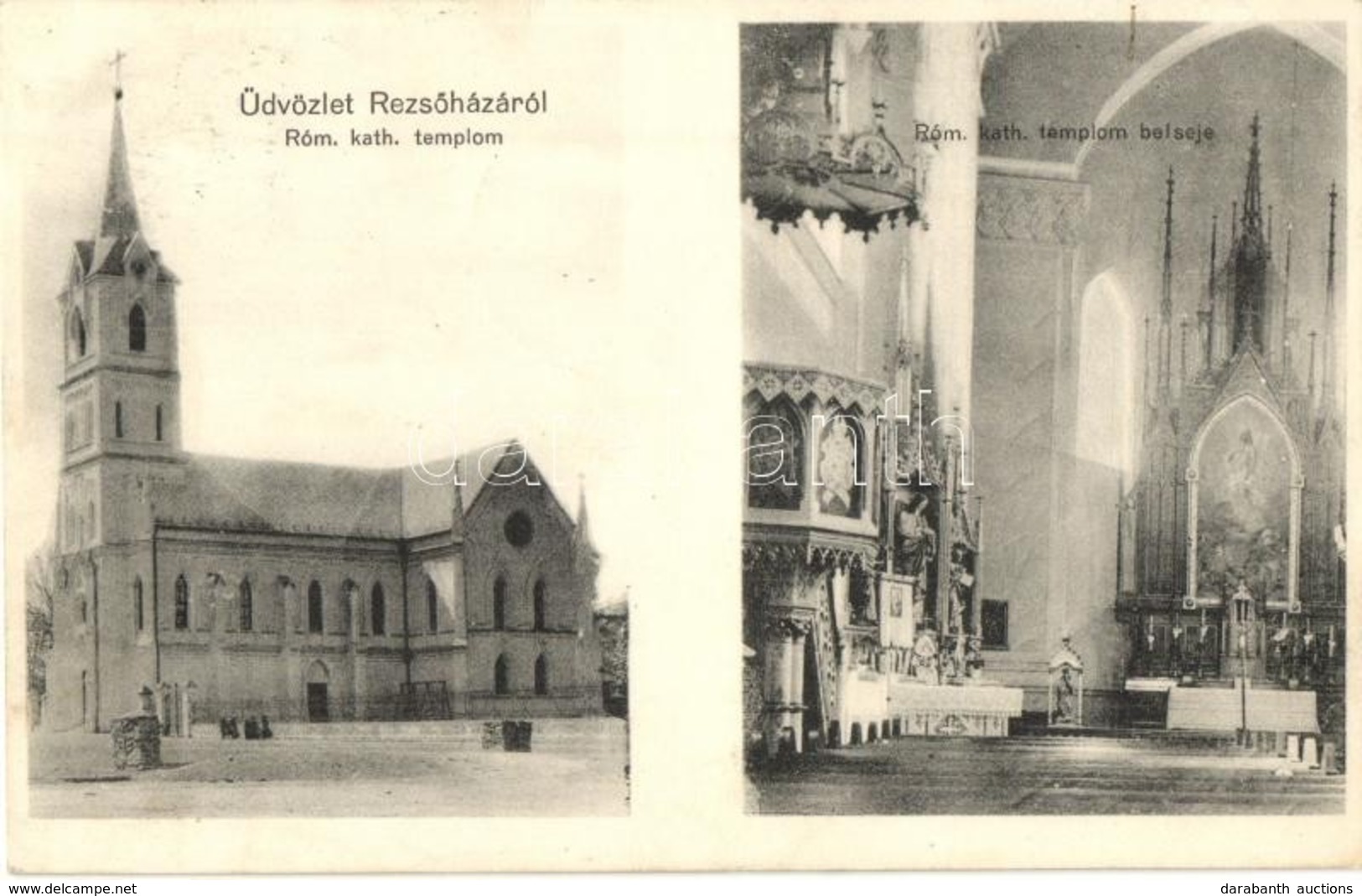 T2 1913 Rezsőháza, Knicanin; Római Katolikus Templom, Belső, Oltár / Catholic Church, Interior, Altar - Non Classés