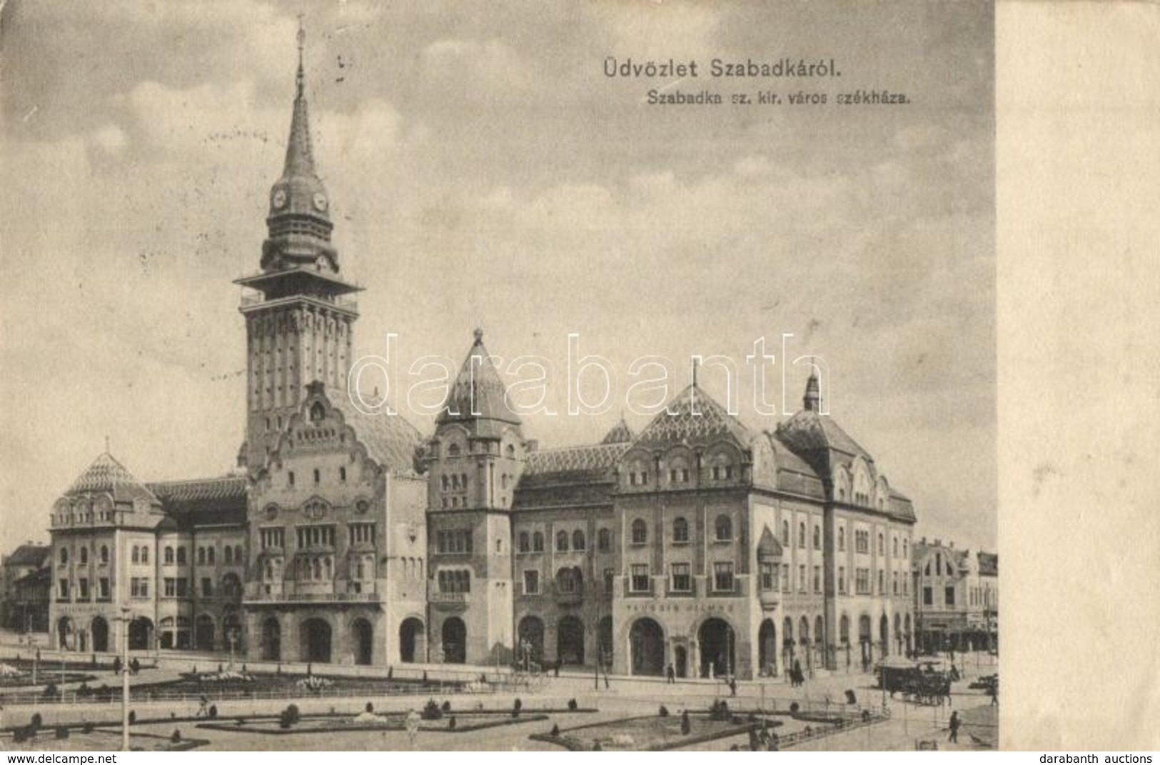 T2/T3 1914 Szabadka, Subotica; Városháza, Taussig Vilmos üzlete. Kiadja Heumann Mór 167/1. / Town Hall, Shop (EK) - Non Classés