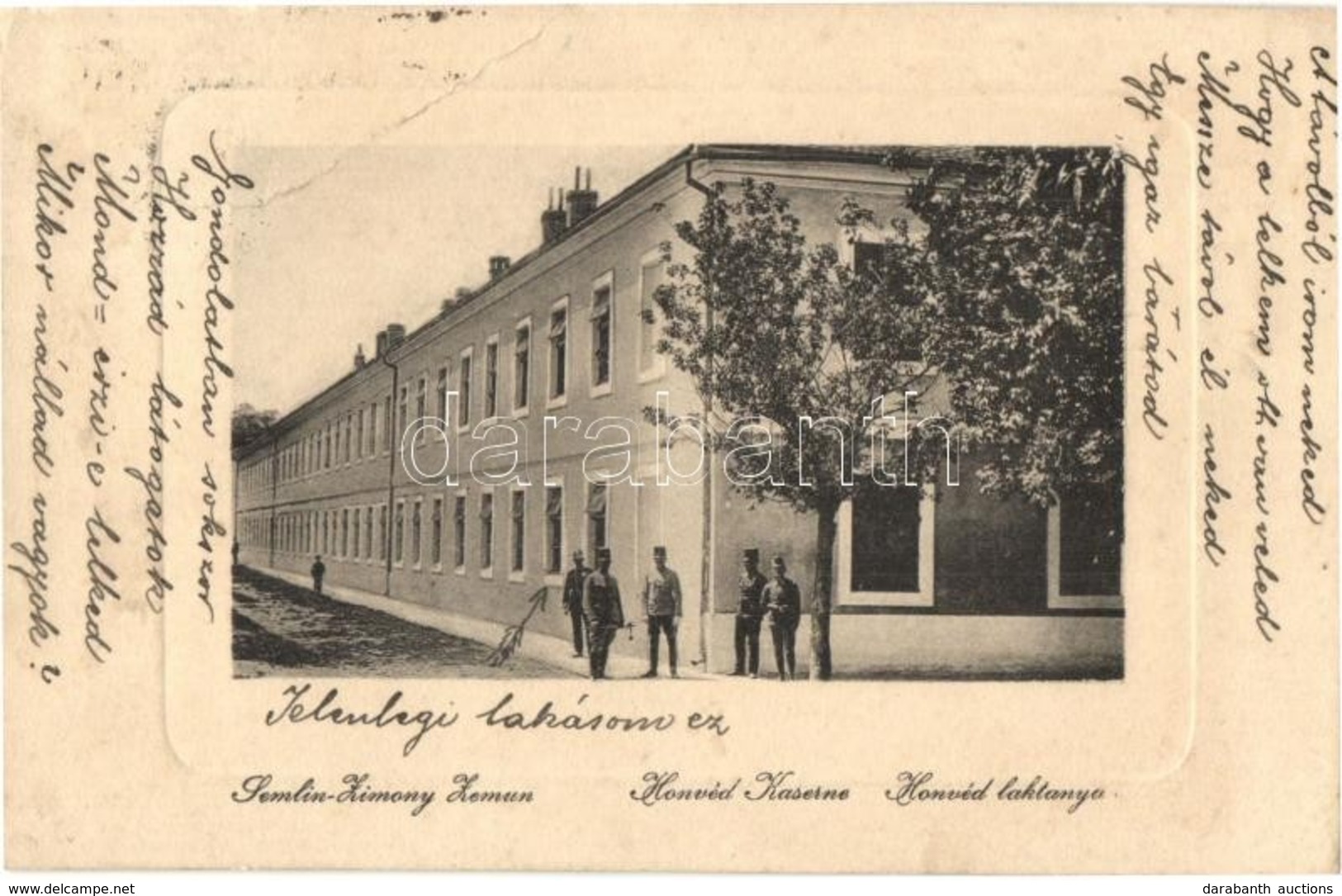 T3 1910 Zimony, Semlin, Zemun; Honvéd Kaserne / Honvéd Laktanya. W. L. Bp. 1000. / K.u.K. Military Barracks (EB) - Sin Clasificación