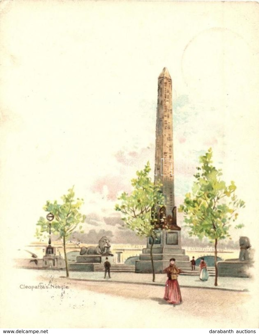 T2/T3 1900 London, Cleopatra's Needle / Obelisk. Litho Minicard (9 Cm X 11,5 Cm) (EK) - Non Classés