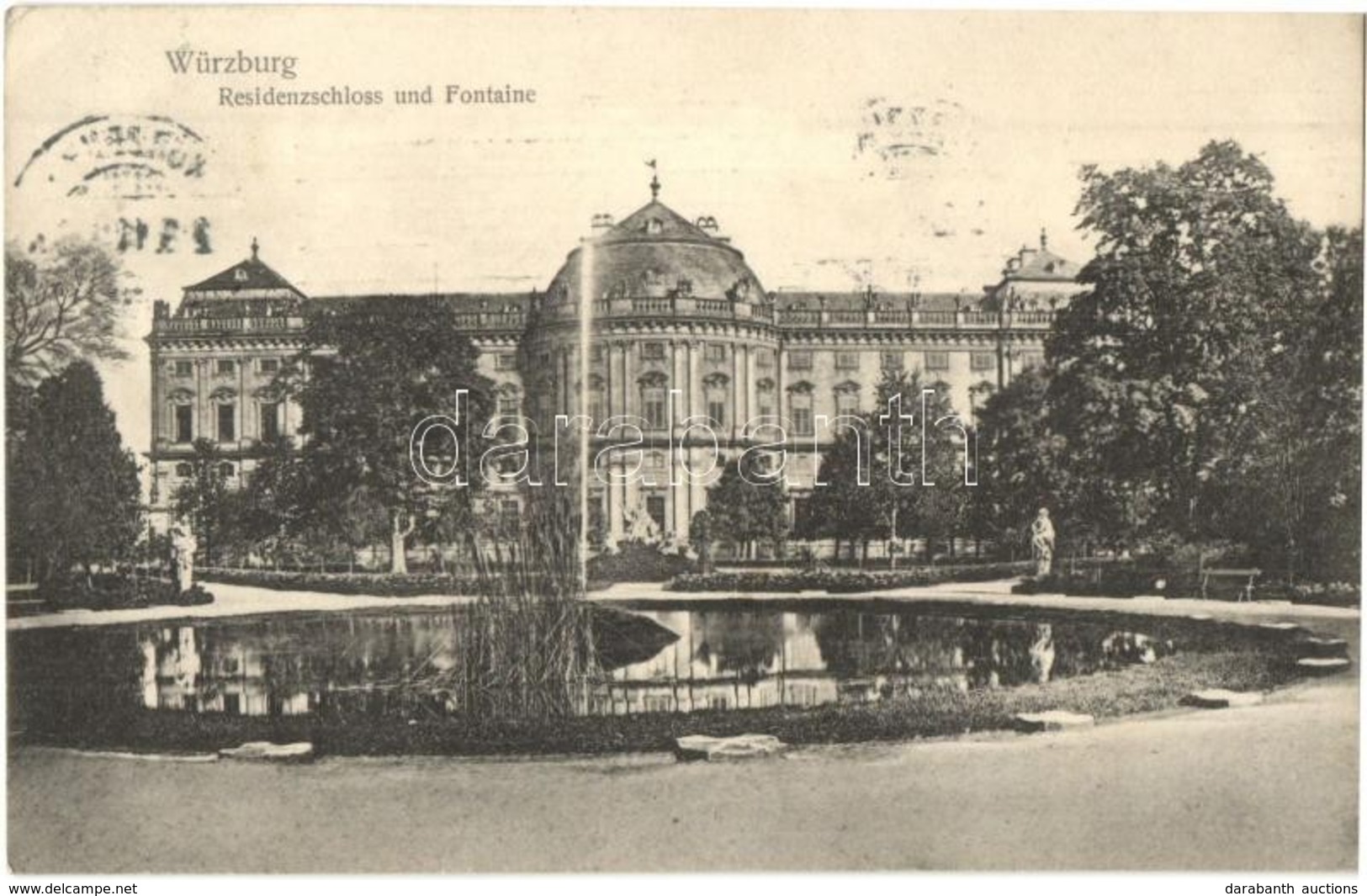 T2/T3 1911 Würzburg, Residenzschloss Und Fontaine / Castle, Fountain (EK) - Non Classés
