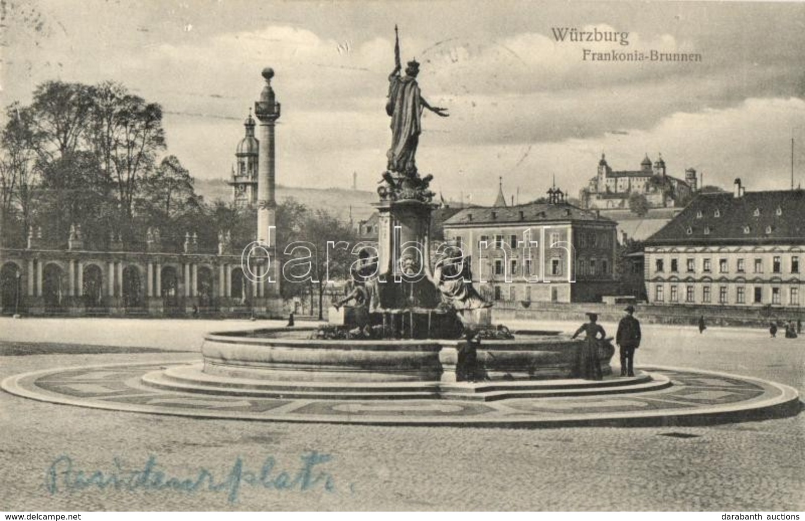 T2/T3 1911 Würzburg, Frankonia-Brunnen / Fountain, Marienberg Fortress, Castle (EK) - Sin Clasificación
