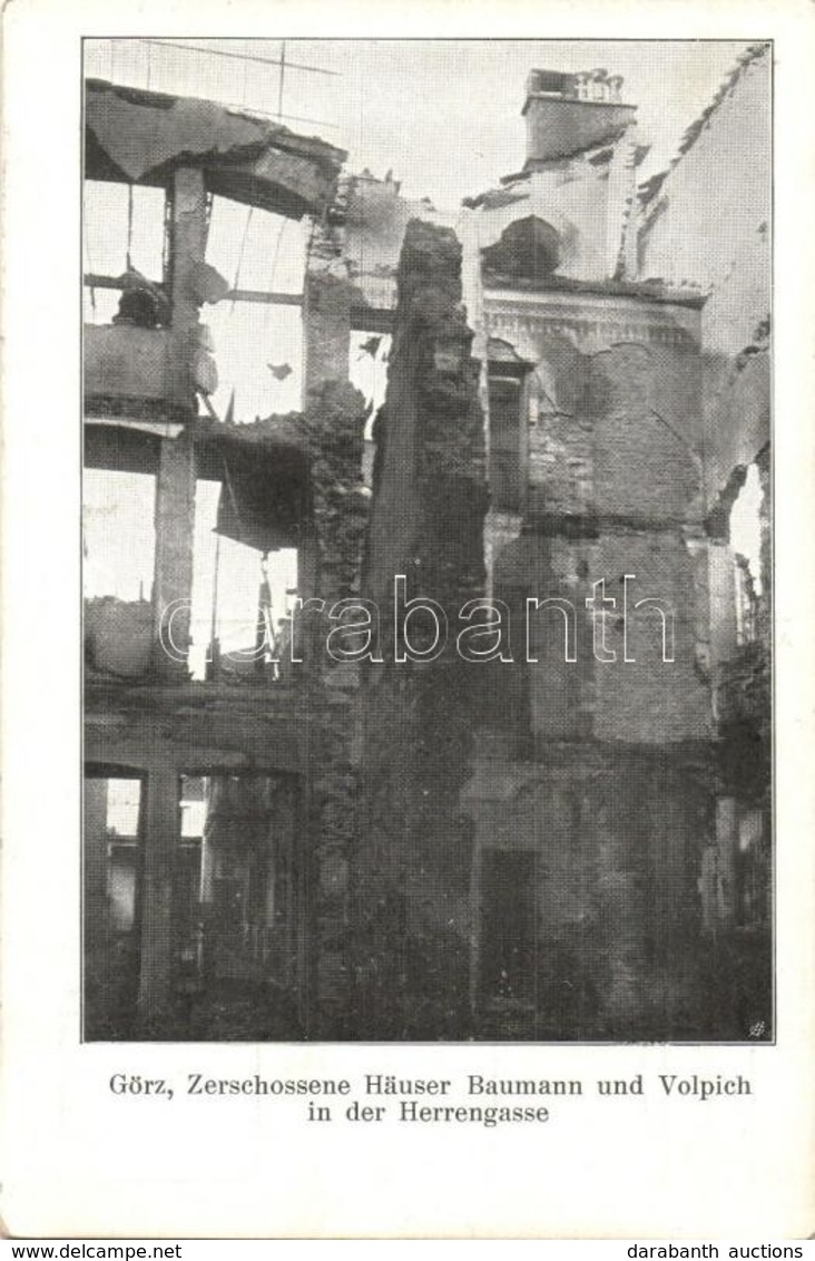 ** T2 Gorizia, Görz; Zerschossene Häuser Baumann Und Volpich In Der Herrengasse / WWI Destroyed House Ruins - Non Classificati