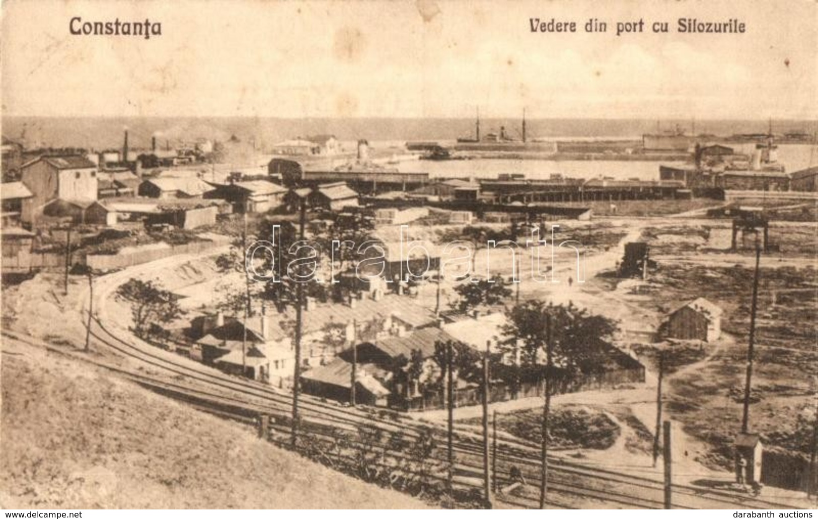 T2/T3 Constanta, Vedere Din Port Cu Silozurile / Port, Harbor, Railway Line, Warehouses (fl) - Non Classificati