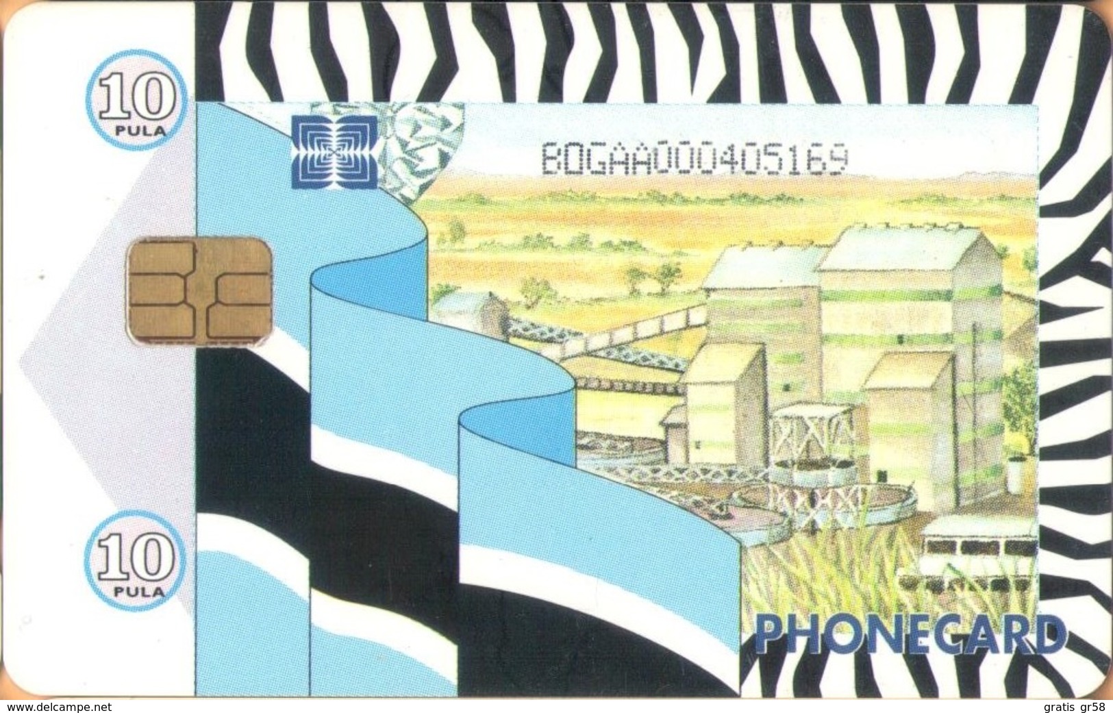 Botswana - Factory, Chip Siemens - S30 (Module 34), Flag, 10 P, Used As Scan - Botswana