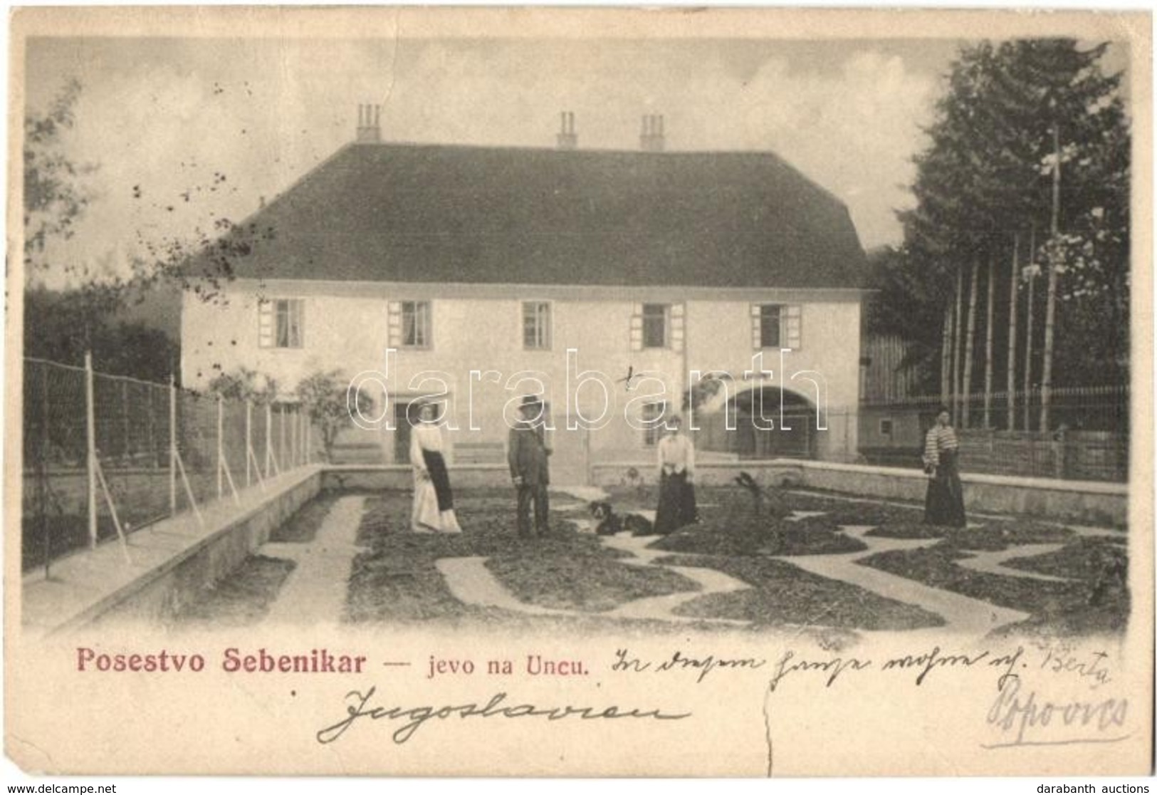 * T4 1915 Unec, Maunitz; Posestvo Sebenikar / Sebenikar Estate, Villa, Garden (b) - Non Classés