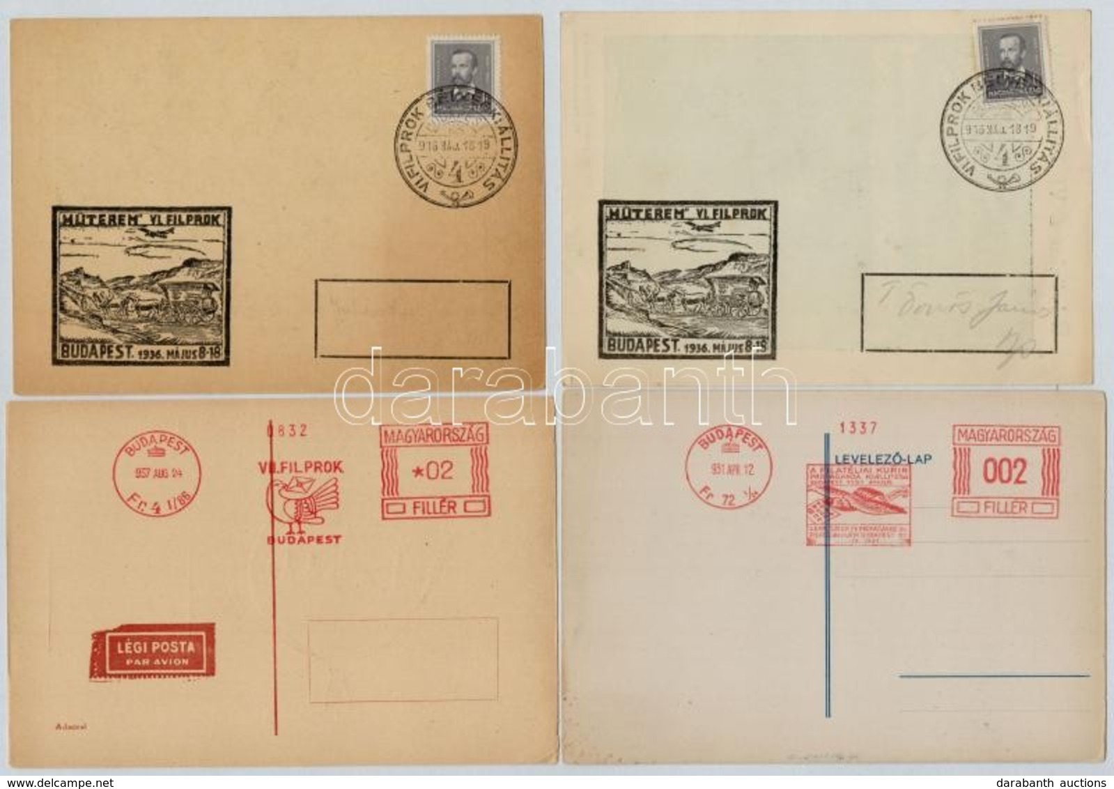 * 11 Db RÉGI Magyar Bélyeg Motívumlap A FILPROK Kiállításokról, Díjjegyes Lapok / 11 Pre-1945 Stamp Motive Postcards Fro - Ohne Zuordnung