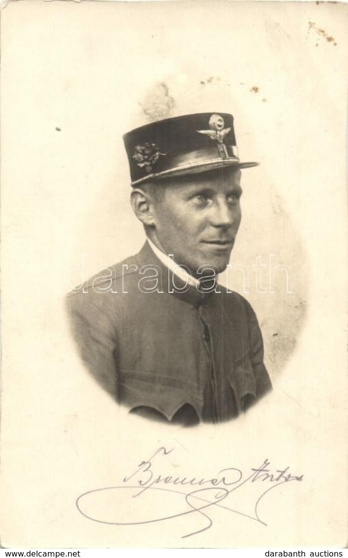 * T2/T3 1921 Brenner Andor Vasutas Portréja / Hungarian Railwayman. Photo  (EK) - Sin Clasificación