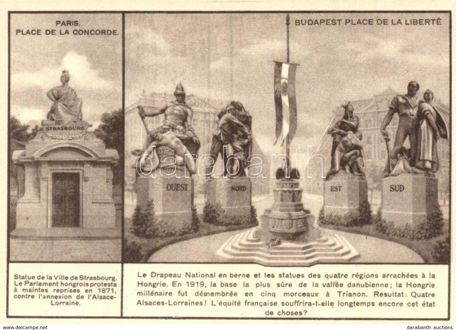 * T2 Concorde Tér Párizsban és A Szabadság Tér Budapesten. Magyar Földrajzi Intézet Rt. Nyomása / Paris, Place De La Con - Ohne Zuordnung