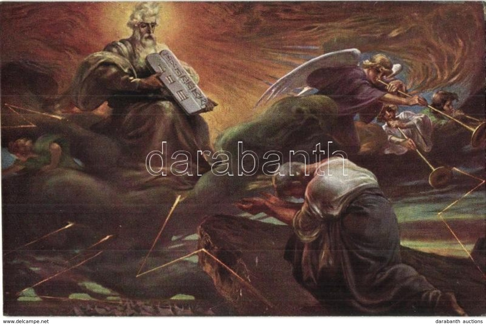 ** 7 Db RÉGI Judaikai Művészlap Az Ótestamentumból / 7 Pre-1945 Judaica Themed Art Postcards From The Hebrew Bible - Non Classés