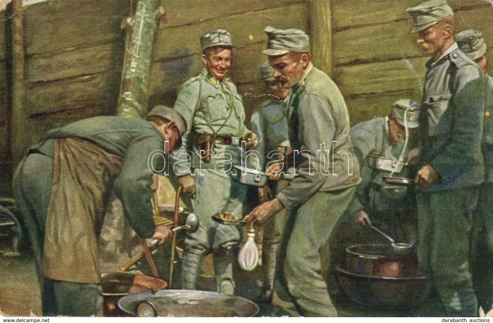 * T2/T3 Weltkrieg 1914-1916. Menage-Verteilung Im Schützengraben An Der Nordostfront / WWI Austro-Hungarian K.u.K. Milit - Non Classés