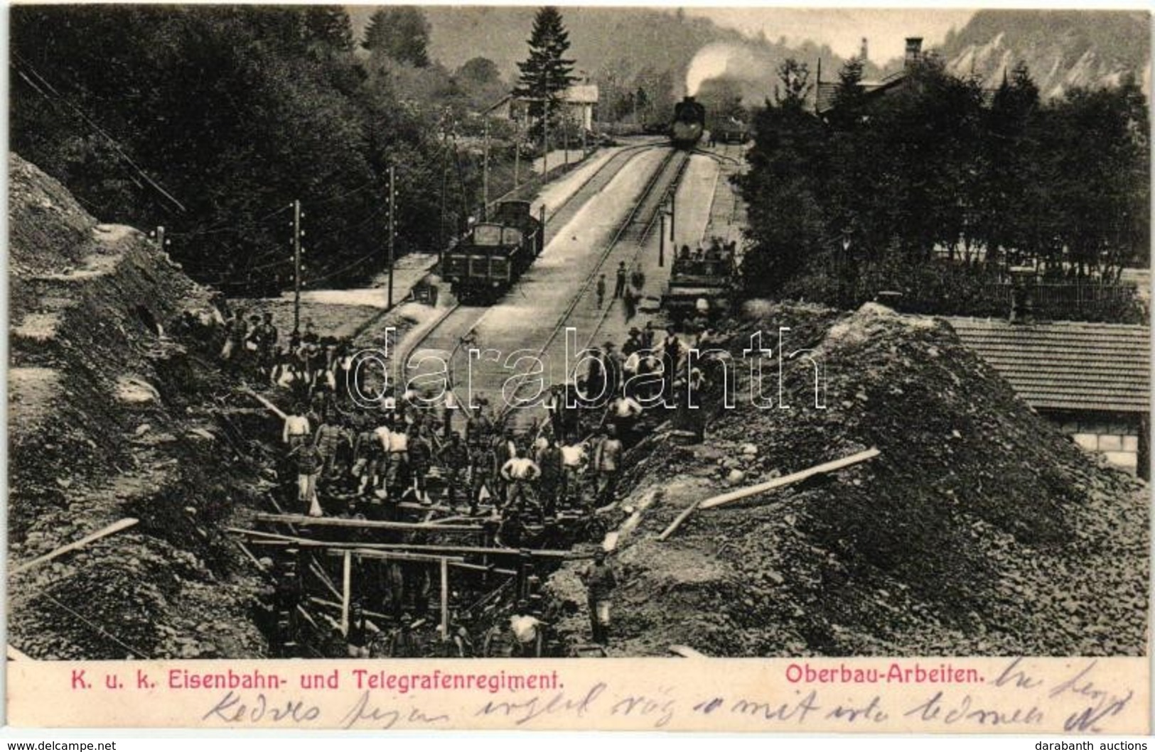 T2 K.u.K. Eisenbahn- Und Telegrafenregiment. Oberbau-Arbeiten. Verlag J. L. K. No. 221. / K.u.K. Military Railroad Regim - Sin Clasificación
