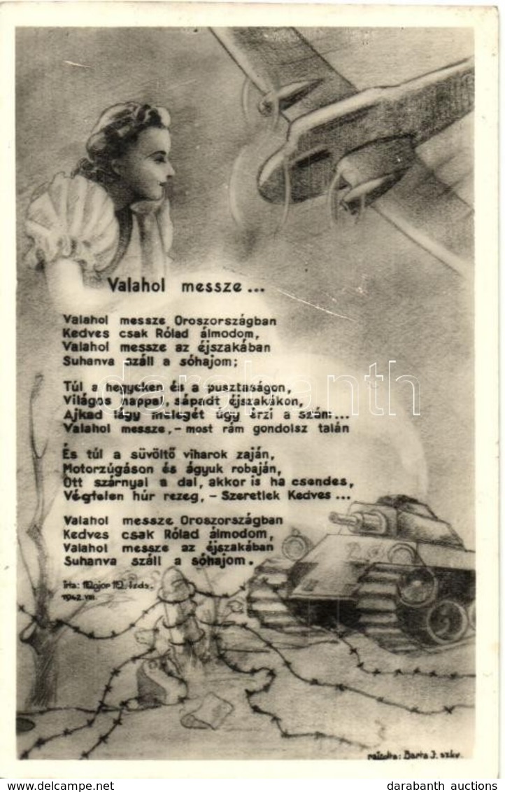 ** T2 1942 Valahol Messze Oroszországban... Major M. Tizedes Verse, Rajzolta Barta J. Szakaszvezető. Kiadja Toghia Sándo - Sin Clasificación