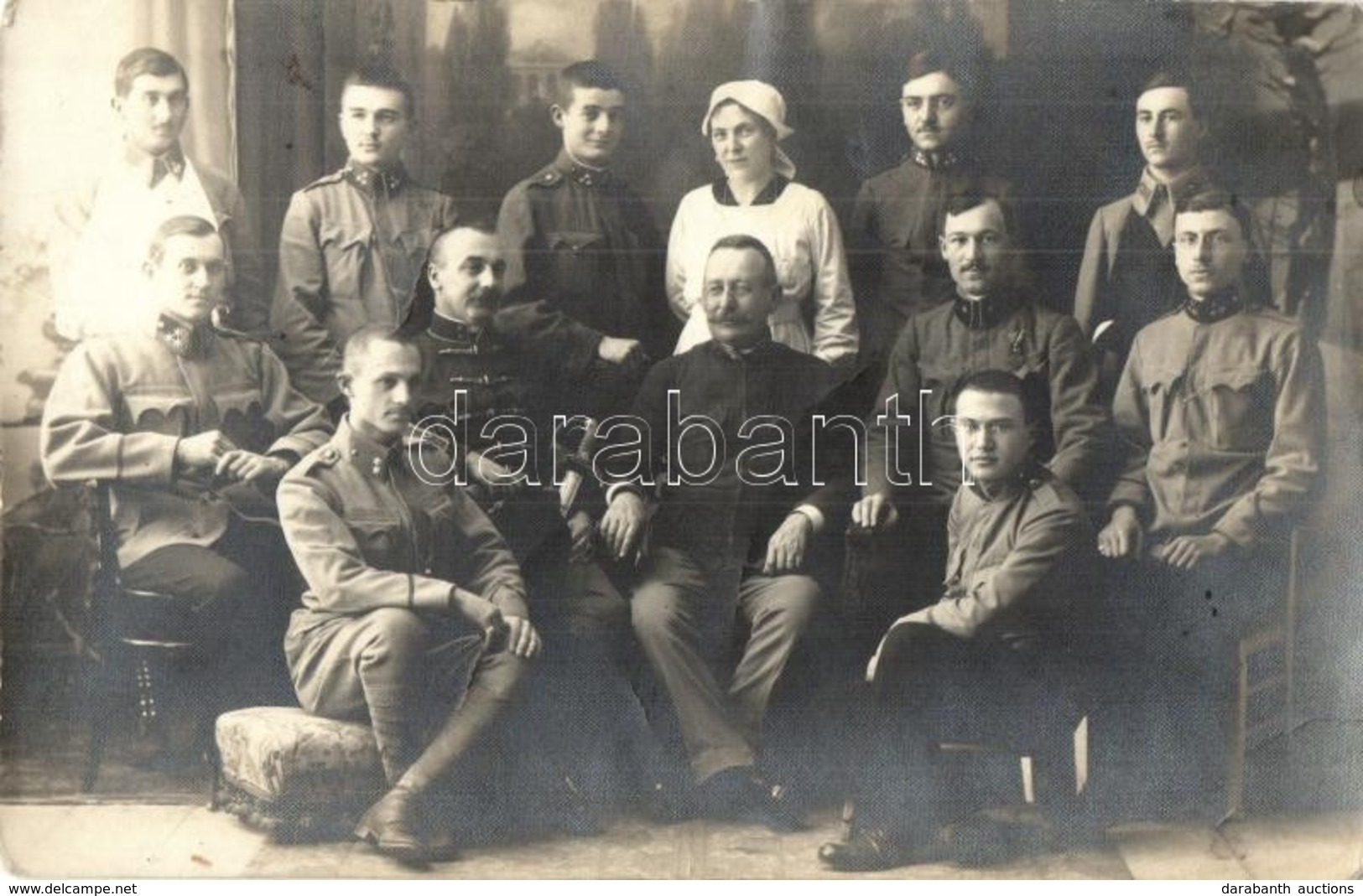 * T2/T3 Osztrák-magyar Katonák Műtermi Csoportképe Versecben / WWI Austro-Hungarian K.u.K. Soldiers In Vrsac. Elite Foto - Sin Clasificación