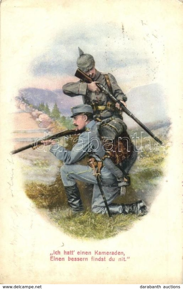T2/T3 Ich Hatt Einen Kameraden, Einen Bessern Findst Du Nit / WWI Austro-Hungarian And German Military Soldiers Together - Sin Clasificación