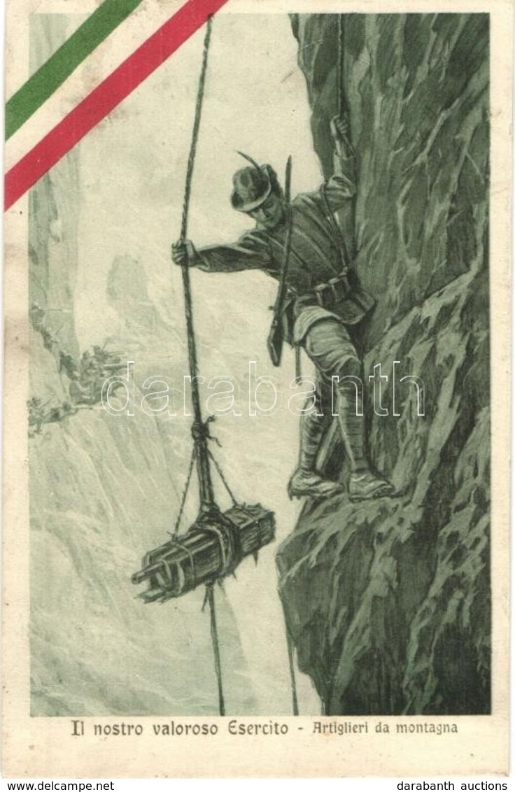 ** T2/T3 Il Nostro Valoroso Esercito - Artiglieri Da Montagna / WWI Italian Military Art Postcard, Mountain Artillery, I - Sin Clasificación