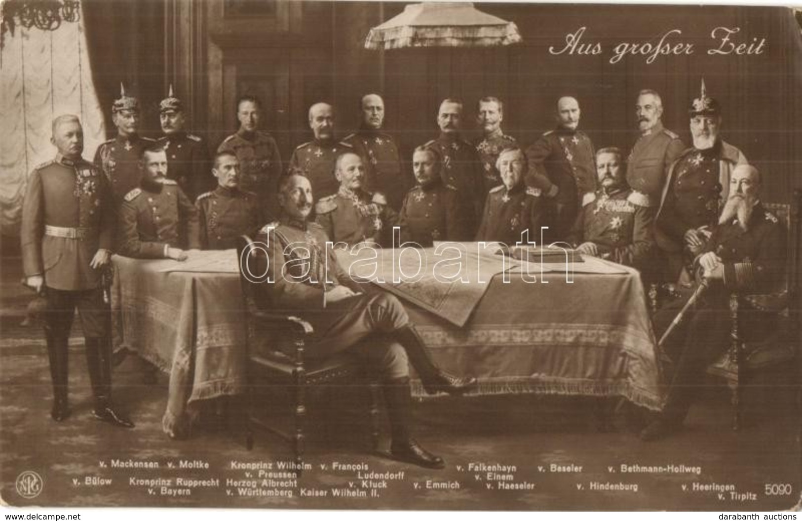 ** T2/T3 Aus Grosser Zeit. Kaiser Wilhelm II, Hindenburg With The Military Leaders Of WWI: Mackensen, Moltke, Bölow, Kro - Non Classés