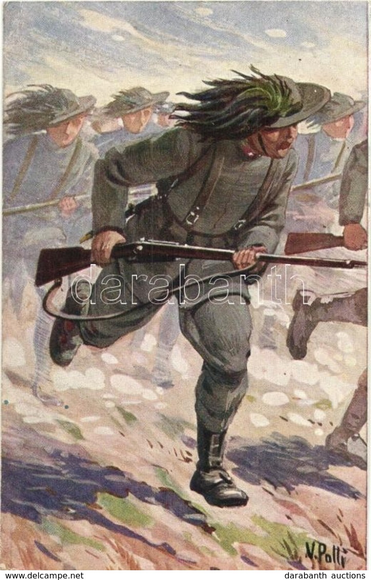 ** T2 WWI Italian Military Art Postcard. 300/II. S: V. Polli - Sin Clasificación