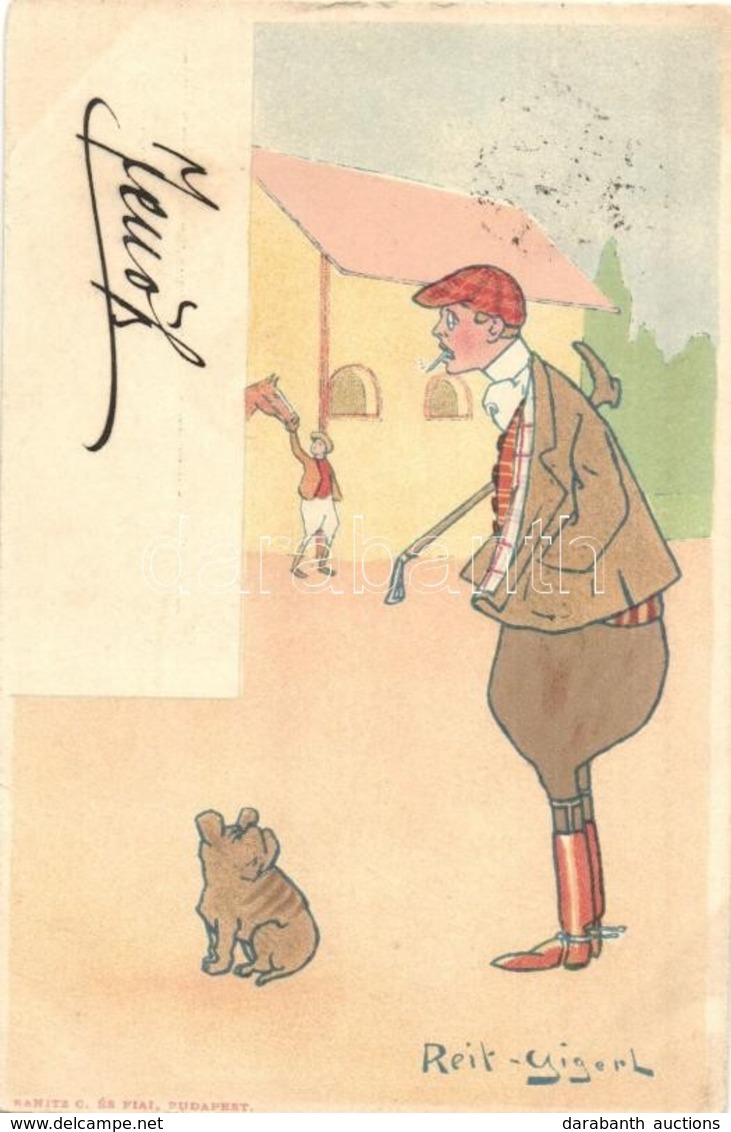T2/T3 1890 (Vorläufer!!!) Reit-Gigerl. Kanitz C. és Fiai, Budapest / Dandy Art Postcard (EK) - Non Classés