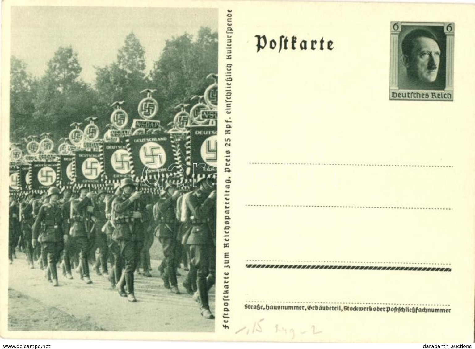 ** T2/T3 Deutschland Erwache! Feldpostkarte Zum Reichsparteitag / 'Germany, Awake!' NSDAP German Nazi Party Propaganda,  - Sin Clasificación
