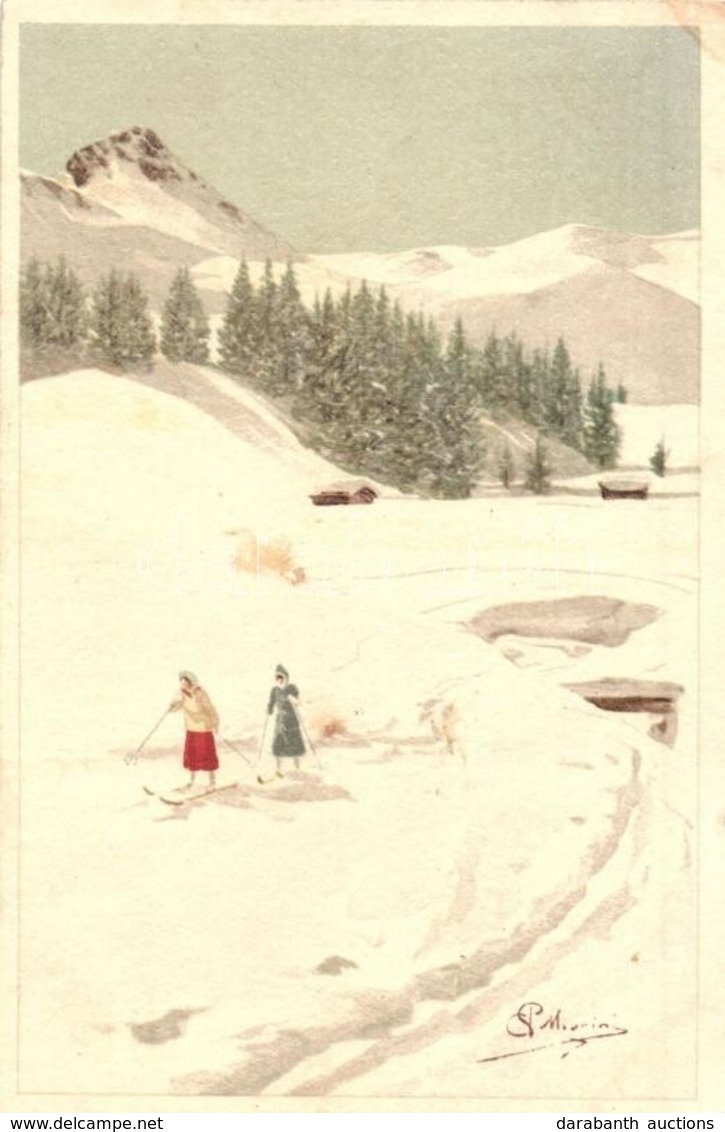 T2/T3 1916 Skiing, Winter Sport. Vouga & Cie. No. A. 13. Litho S: Pellegrini (EK) - Sin Clasificación