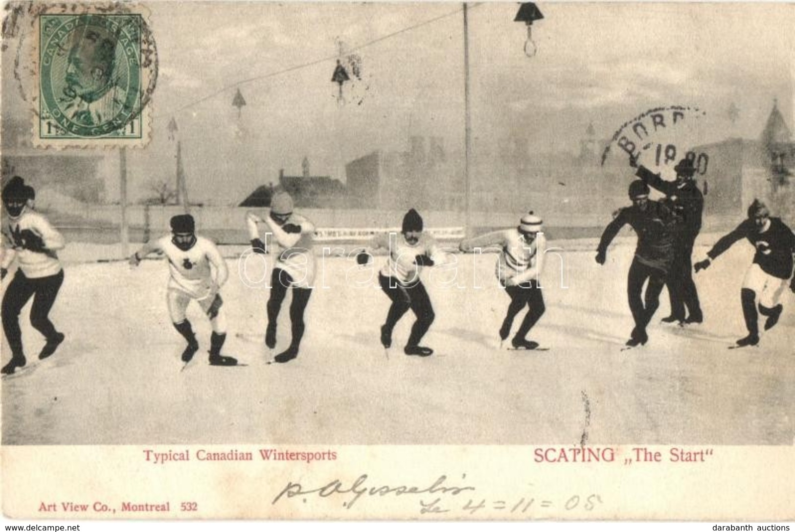 T2 1905 Typical Canadian Wintersports, Scapting 'The Start', Speed Skating. TCV Card - Sin Clasificación