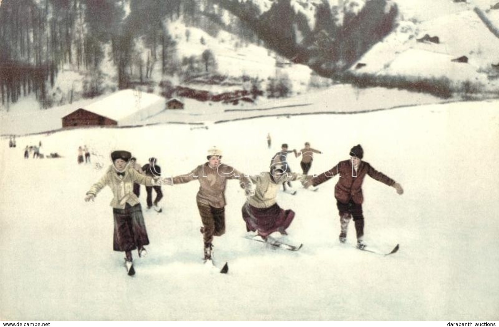 T2/T3 1912 Wintersport In Den Alpen / Winter Sport, Skiing People (Rb) - Non Classés